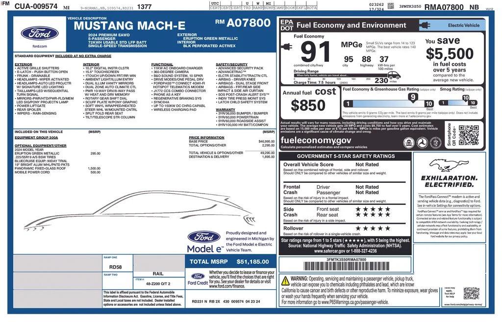 ford mustang mach-e 2024 3FMTK3S50RMA07800 image ford mustang mach-e 2024 3FMTK3S50RMA07800 image